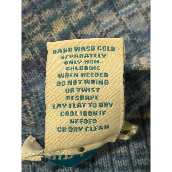 Sundance Create Beauty Henley Knit Top Sweater Blue Ribbed Space Dyed Size L - Picture 5 of 8